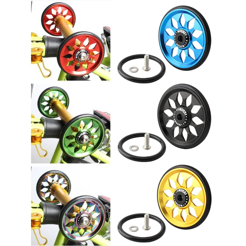 Aluminum Alloy Folding Bicycle Easywheel CNC Ultralight 64mm M6 Bike Easy Wheels for Brompton Cycling Accessories 
Aluminum Alloy Folding Bicycle Easywheel CNC Ultralight 64mm M6 Bike Easy Wheels for Brompton Cycling Accessories