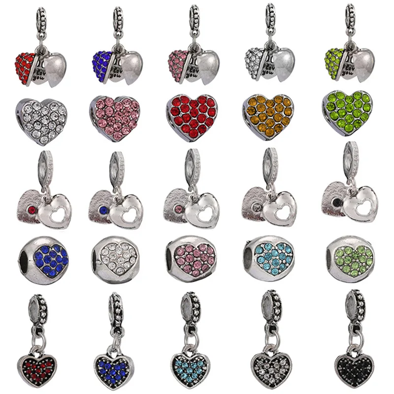 5Pcs/Lot 45 Styles Crystal Love Heart Shaped Charm Pendants Fit Charm Bracelet For Women Romantic Valentine's Day Jewelry Making
5Pcs/Lot 45 Styles Crystal Love Heart Shaped Charm Pendants Fit Charm Bracelet For Women Romantic Valentine's Day Jewelry Making