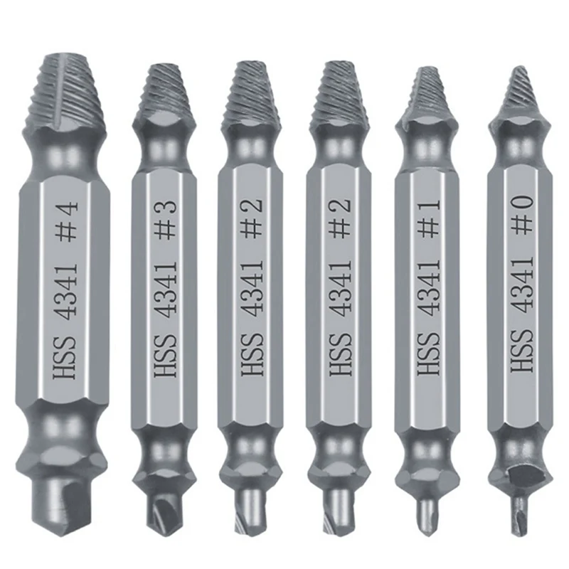 6 Pcs/set HSS Screw Extractor Damaged Screw Extractor Drill Bits Broken Bolt Stud Remover Tool Maintenance Tool Kit
6 Pcs/set HSS Screw Extractor Damaged Screw Extractor Drill Bits Broken Bolt Stud Remover Tool Maintenance Tool Kit