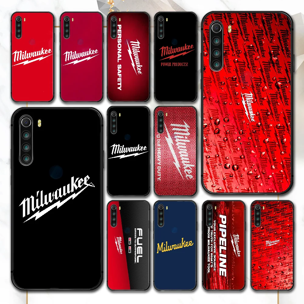 

Milwaukees Phone Case For Xiaomi Redmi Note 7 8 8T 9 9S 4X 7 7A 9A K30 Pro Ultra black Cell 3D Bumper Luxury Cover Soft Hoesjes