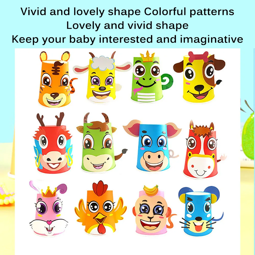 12pcs Children 3D DIY handmade Paper Cups Sticker Material Kit Whole Set Kids Kindergarten School Art Craft Educational Toys
12pcs Children 3D DIY handmade Paper Cups Sticker Material Kit Whole Set Kids Kindergarten School Art Craft Educational Toys
