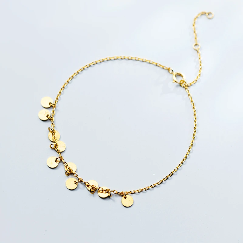 925 Sterling Silver Round Wafer Beads Statement Handmade Charm Gold Color Plated Link Chain Bracelets Fine Jewelry for Women
925 Sterling Silver Round Wafer Beads Statement Handmade Charm Gold Color Plated Link Chain Bracelets Fine Jewelry for Women