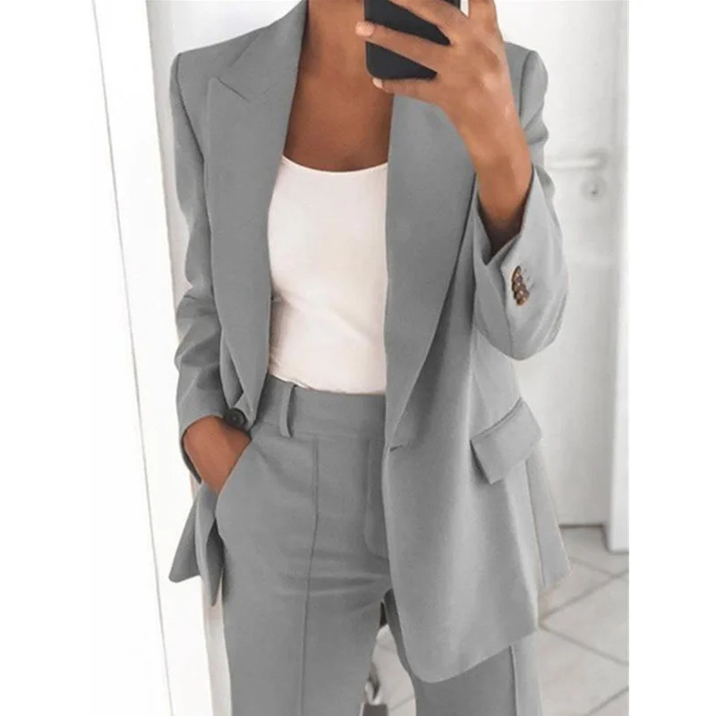 CINESSD 2021 Summer Autumn Solid Blazer Coat Notched Long Sleeve Cardigan Button Casual Jacket Suits Office Lady Black Blazers
CINESSD 2021 Summer Autumn Solid Blazer Coat Notched Long Sleeve Cardigan Button Casual Jacket Suits Office Lady Black Blazers