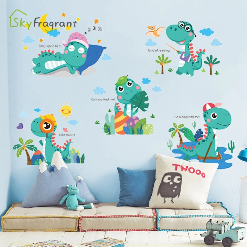 Cartoon Cute Dinosaur Wall Stickers For Kids Rooms Boy Bedroom Wall Decorations Self Adhesive Decoration Stickers Home Decor
Cartoon Cute Dinosaur Wall Stickers For Kids Rooms Boy Bedroom Wall Decorations Self Adhesive Decoration Stickers Home Decor