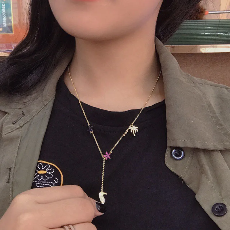 Brand 1:1Fashion Copper Necklace Gold Color Tropical Jungle Charm Floral Palm Toucan Adjustable Necklace for Women Jewelry
Brand 1:1Fashion Copper Necklace Gold Color Tropical Jungle Charm Floral Palm Toucan Adjustable Necklace for Women Jewelry
