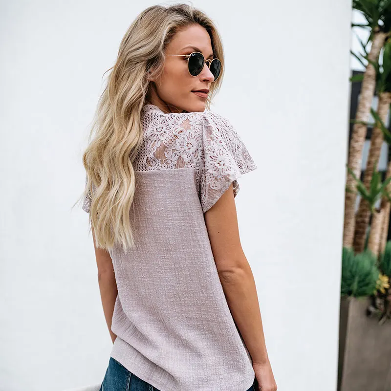 Women Casual Flowers Hollow Out Blouse Shirt Office Lady Lace Short Sleeve O Neck Blouse Fashion Solid Tops
Women Casual Flowers Hollow Out Blouse Shirt Office Lady Lace Short Sleeve O Neck Blouse Fashion Solid Tops