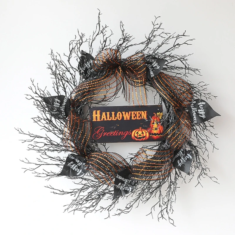 LXAF 20 Inch Happy Halloween Sign Artificial Wreath Yarn Ribbon Ornaments for front Door Windows Fireplaces Walls Hanging
LXAF 20 Inch Happy Halloween Sign Artificial Wreath Yarn Ribbon Ornaments for front Door Windows Fireplaces Walls Hanging