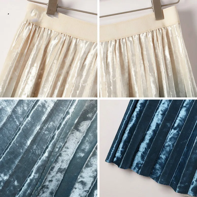 Winter Spring High Waist Skirts Womens A-line Skirts Patchwork Pleated Skirt Velvet for Women Gradient Pleated Women's Skirt
Winter Spring High Waist Skirts Womens A-line Skirts Patchwork Pleated Skirt Velvet for Women Gradient Pleated Women's Skirt