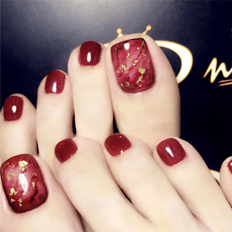 24pcs Red Halo Dyed Gold Foil Decoration Full Nail Tips Fake Toenail Nail Art Wearable Manicure Patch
24pcs Red Halo Dyed Gold Foil Decoration Full Nail Tips Fake Toenail Nail Art Wearable Manicure Patch