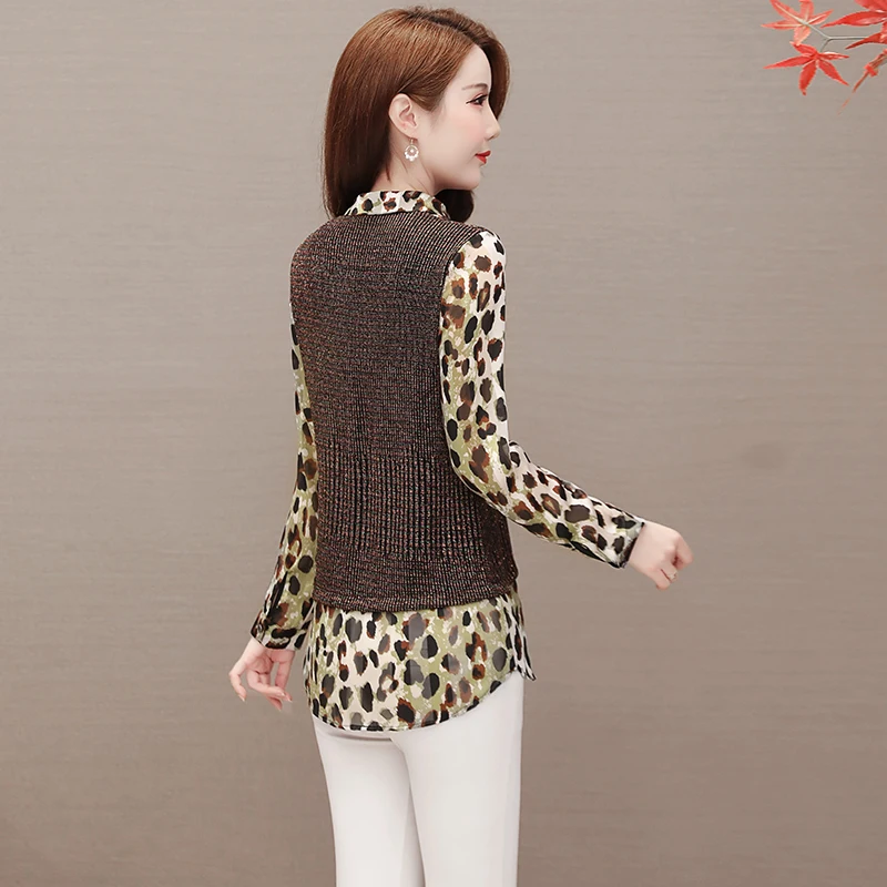 good quality plus big size blusas feminina women 2020 korean spring autumn leopard false two piece shirts female A5857
good quality plus big size blusas feminina women 2020 korean spring autumn leopard false two piece shirts female A5857