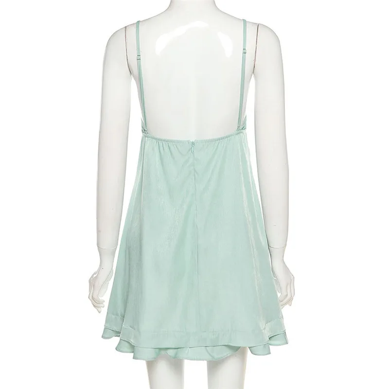 NEONBABIPINK Mint Green Grunge Fairy Women Dresses Summer 2021 Sexy Backless Sundresses Ruffles Strap Mini Dress N94-DC19 
NEONBABIPINK Mint Green Grunge Fairy Women Dresses Summer 2021 Sexy Backless Sundresses Ruffles Strap Mini Dress N94-DC19