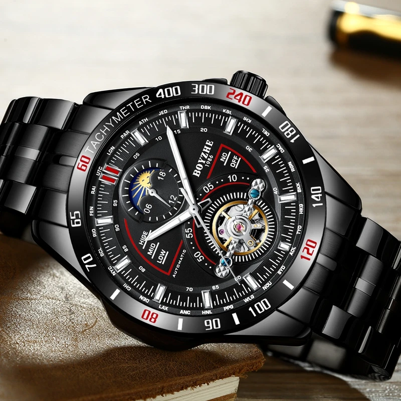 Часы наручные мужские механические с автоподзаводом, водонепроницаемые, из нержавеющей стали
Часы наручные мужские механические с автоподзаводом, водонепроницаемые, из нержавеющей стали