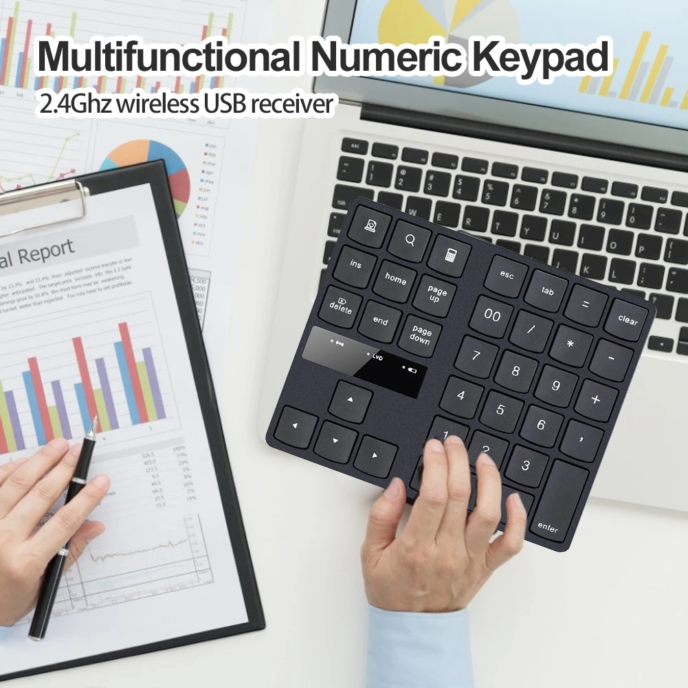 2.4GHz Wireless Keyboard 35-key Multimedia Rechargeable Keypad Portable Digital Keyboard Numeric Keypad For IOS Android Windows
2.4GHz Wireless Keyboard 35-key Multimedia Rechargeable Keypad Portable Digital Keyboard Numeric Keypad For IOS Android Windows