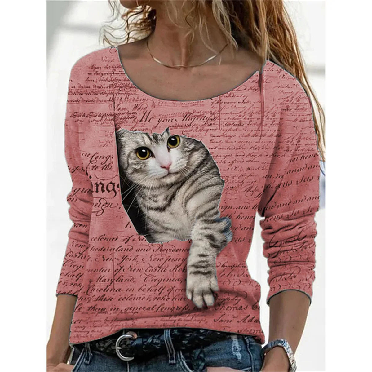 Women Autumn 2021 Casual Loose O-Neck Long Sleeve Blended Tops Fashion Splice Pullover Printed Street Multicolor T-Shirts Female
Women Autumn 2021 Casual Loose O-Neck Long Sleeve Blended Tops Fashion Splice Pullover Printed Street Multicolor T-Shirts Female