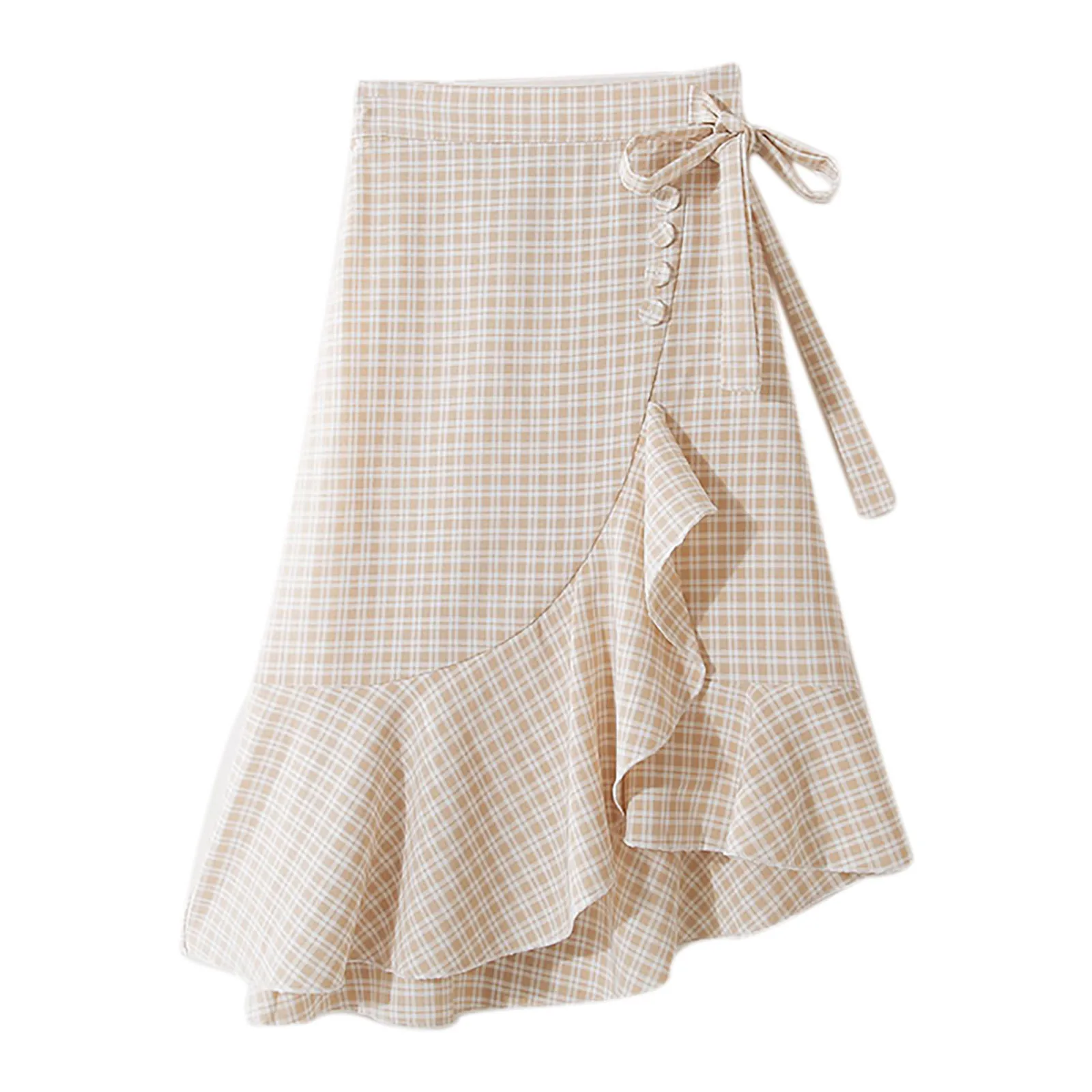 Plaid Skirt Women Fashion Elastic High Waist Mid-length Plaid Skirt Ladies Elegant Asymmetric Ruffles Skirt Summer
Plaid Skirt Women Fashion Elastic High Waist Mid-length Plaid Skirt Ladies Elegant Asymmetric Ruffles Skirt Summer