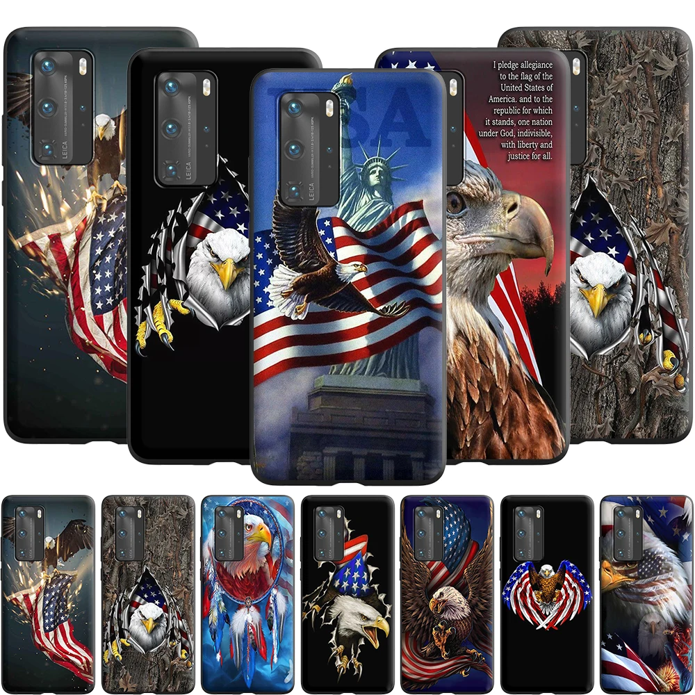 Силиконовый чехол с американским Орлом и флагом США для Huawei Nova 6 7 SE 2 2i 3 3i 4 4E 5 5i 5T Lite