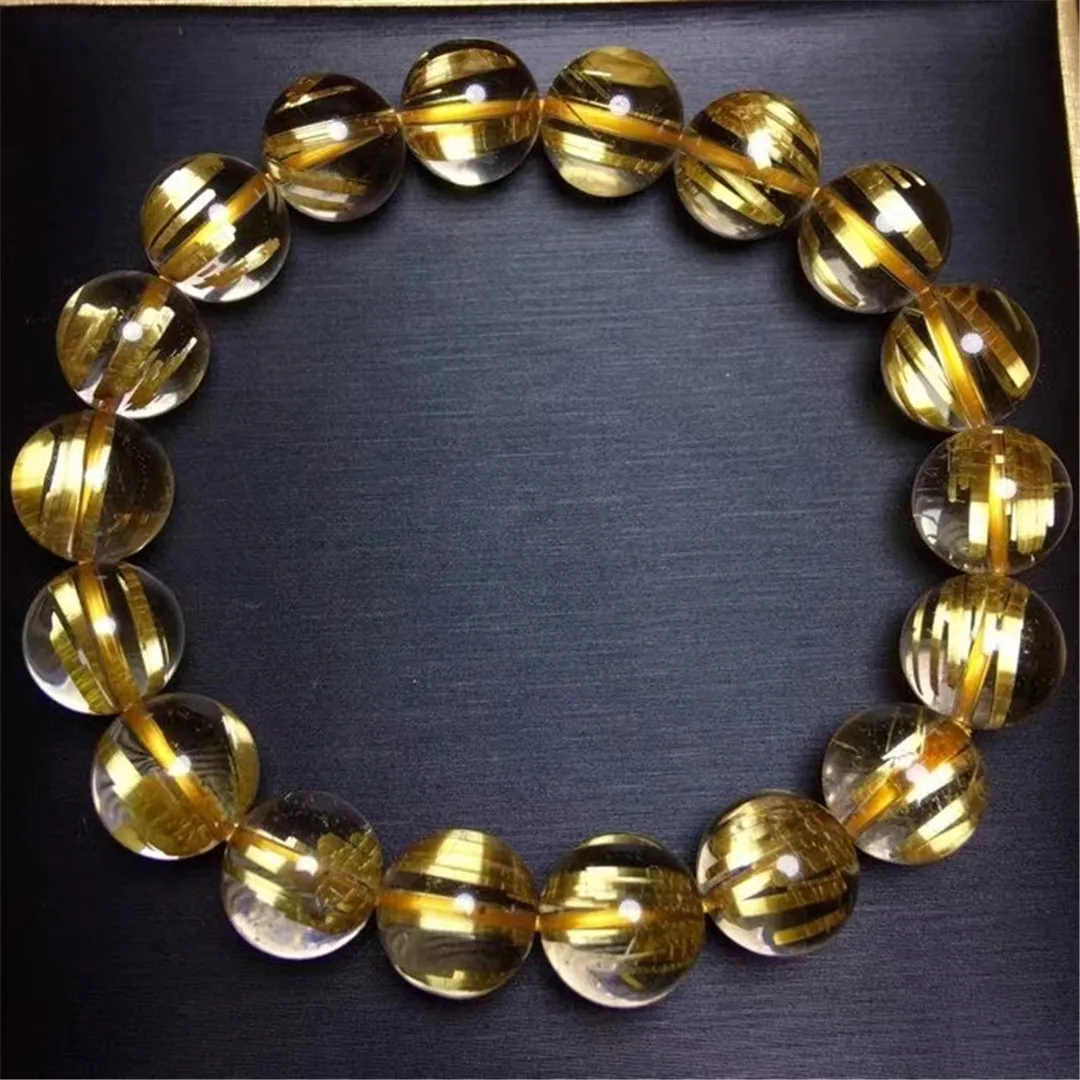 11mm Top Natural Gold Rutilated Quartz Bracelet Jewelry For Women Lady Man Gift Wealth Healing Crystal Stretch Round Beads AAAAA
11mm Top Natural Gold Rutilated Quartz Bracelet Jewelry For Women Lady Man Gift Wealth Healing Crystal Stretch Round Beads AAAAA