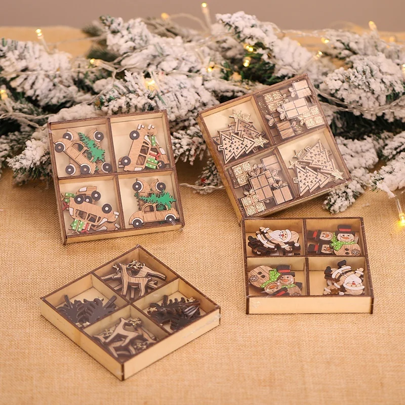 12pcs Christmas Decorations DIY Wood Craft Santa Elk Car Xmas Gift Christmas Tree Pendant New Year Home Decor
12pcs Christmas Decorations DIY Wood Craft Santa Elk Car Xmas Gift Christmas Tree Pendant New Year Home Decor