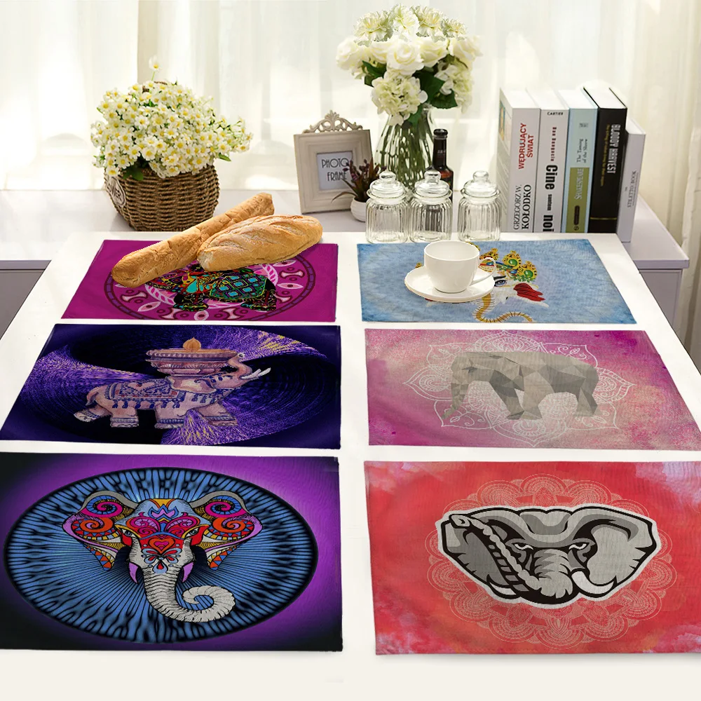 Animal Series Table Mat Indian Elephant Pattern Place Mats for Dining Table Nordic Drink Coasters Kitchen Decoration Accessories
Animal Series Table Mat Indian Elephant Pattern Place Mats for Dining Table Nordic Drink Coasters Kitchen Decoration Accessories