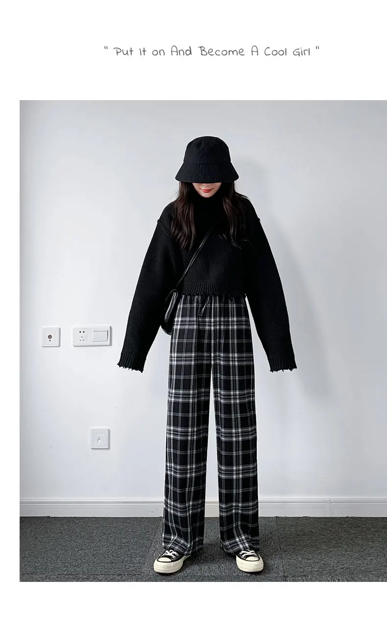 Black White Plaid Pants Women's High Waist Drooping Loose Straight Slimming Spring and Autumn 2021 New Japanese Style Salt
Black White Plaid Pants Women's High Waist Drooping Loose Straight Slimming Spring and Autumn 2021 New Japanese Style Salt