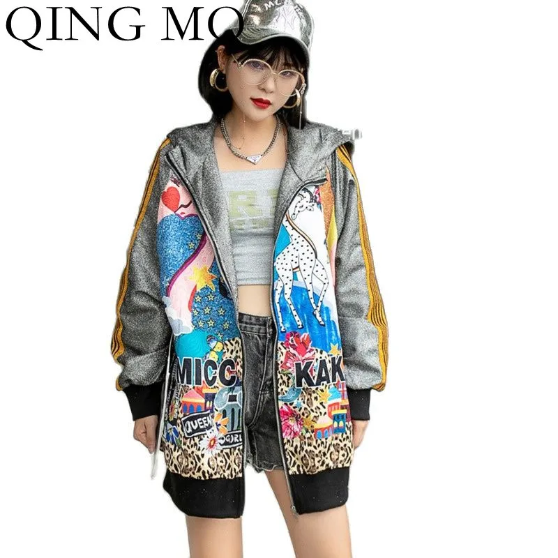 QING MO Fashion Cartoon Letter Print Hooded Jacket Women 2021 Autumn New Loose Trend Female Baseball Uniform Jacket ZWL888
QING MO Fashion Cartoon Letter Print Hooded Jacket Women 2021 Autumn New Loose Trend Female Baseball Uniform Jacket ZWL888