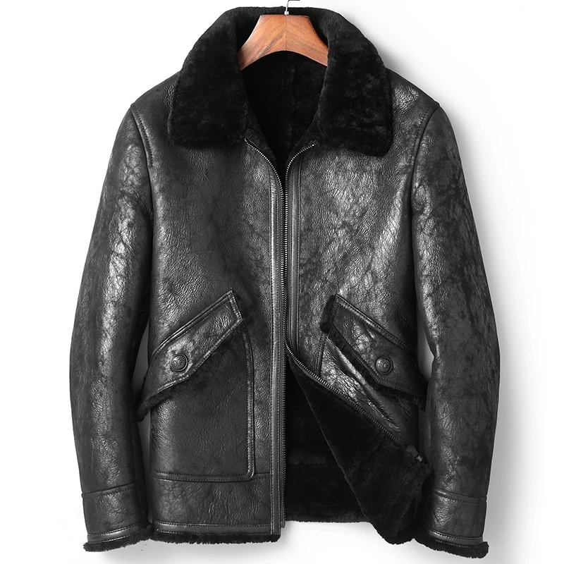 Leather Jacket Genuine Real Fur Coat Men Winter Sheepskin Coat 200% Wool Lining Real Leather Jackets 82E28-6 YY295
Leather Jacket Genuine Real Fur Coat Men Winter Sheepskin Coat 200% Wool Lining Real Leather Jackets 82E28-6 YY295