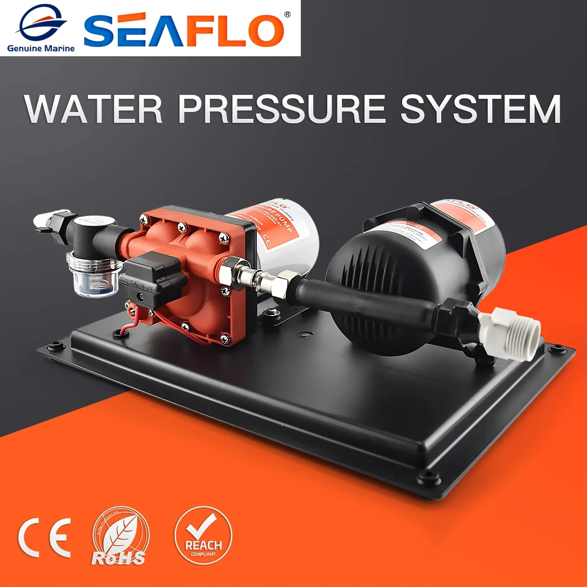 

SEAFLO 42 Series Diaphragm Pump 3GPM Water Supply Pressure System Tank Large Flow 12V Self Priming Pump for RV Boat Yacht Stable