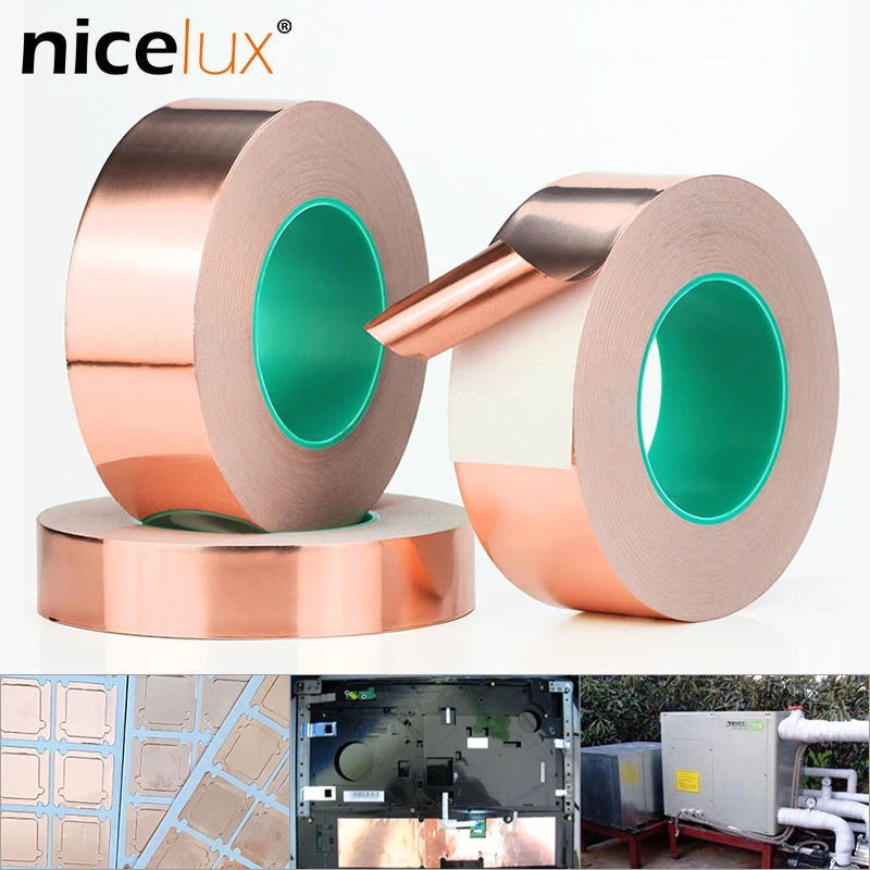 Double Sided Conduct Copper Foil Tape Mask Electromagnetic Shielding Repair Adhesive Conductive Tape EMI Anti-Static DIY
Double Sided Conduct Copper Foil Tape Mask Electromagnetic Shielding Repair Adhesive Conductive Tape EMI Anti-Static DIY