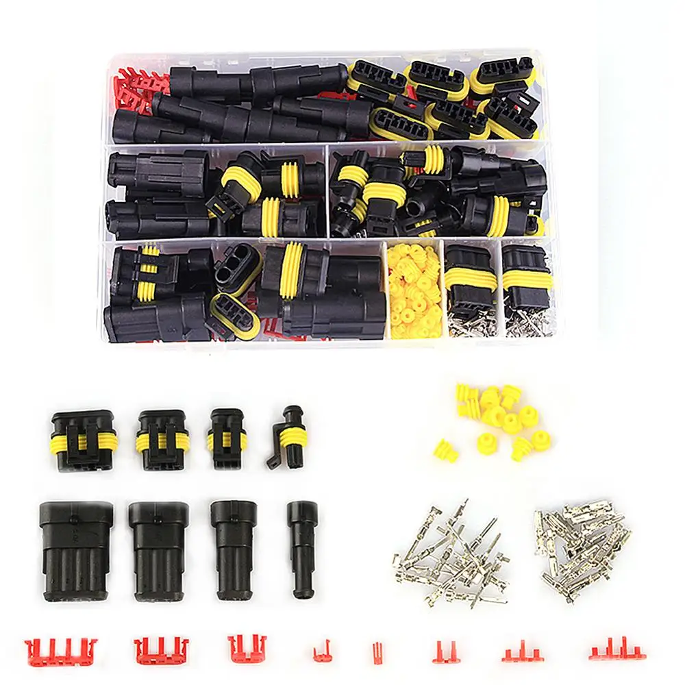 Hot Sale 352Pcs HID Waterproof Connectors 1/2/3/4 Pin 26 Sets Car Electrical Wire Connector Truck Harness 300V 12A
Hot Sale 352Pcs HID Waterproof Connectors 1/2/3/4 Pin 26 Sets Car Electrical Wire Connector Truck Harness 300V 12A