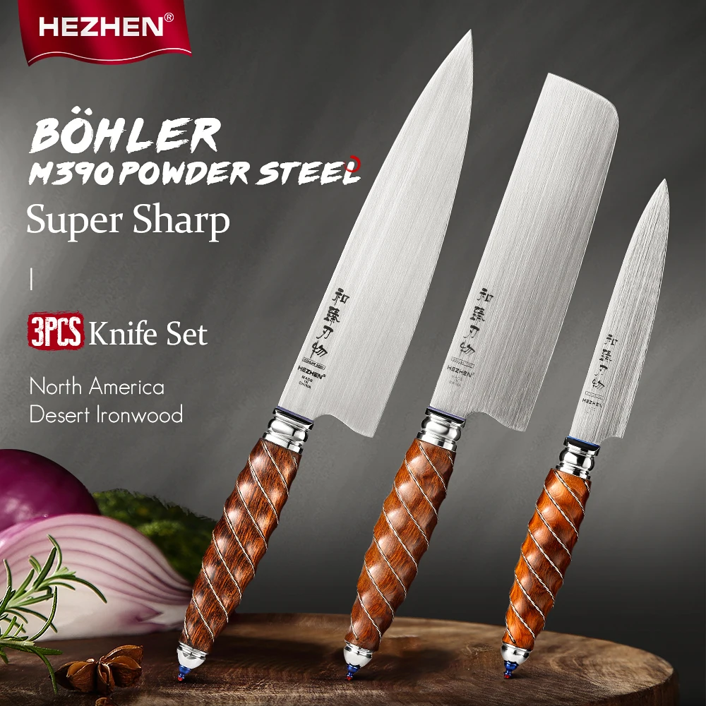HEZHEN 1-3PC Kitchen Knife Set Chef Utility Sharp Cook BÖHLER M390 Powder Steel Tools Gift Box Slice Knives
HEZHEN 1-3PC Kitchen Knife Set Chef Utility Sharp Cook BÖHLER M390 Powder Steel Tools Gift Box Slice Knives