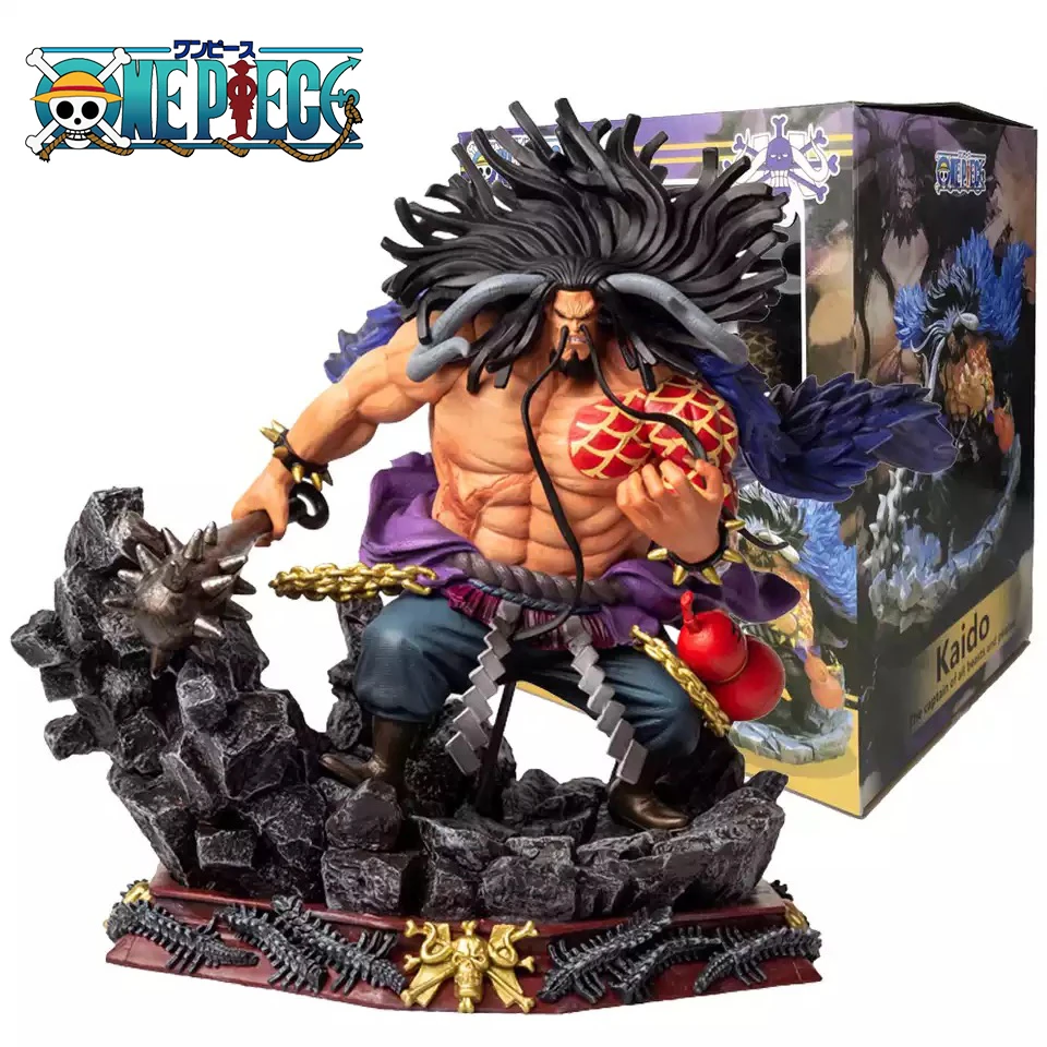 

20cm One Piece Anime Figure Four Emperors Kaido Beasts Pirate Battle Scene Collectible GK Model PVC Doll Action Figure Toys Gift