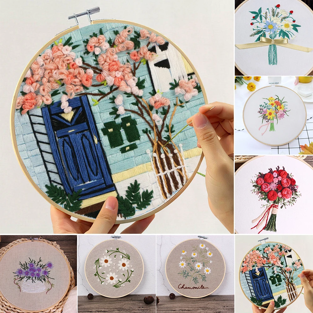 1PCS Embroidery Kit Flower Pattern Cross Stitch DIY Needlework Kit Tools Beginner Embroidery Starter Set For Handicraft Lover
1PCS Embroidery Kit Flower Pattern Cross Stitch DIY Needlework Kit Tools Beginner Embroidery Starter Set For Handicraft Lover