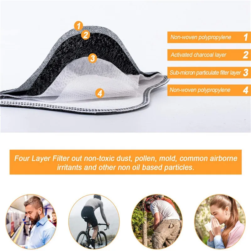Cycling Mouth Mask Unisex Black Washable Reusable Face Mask Protective PM2.5 Activated Carbon Anti-Pollution Mascarillas Masque
Cycling Mouth Mask Unisex Black Washable Reusable Face Mask Protective PM2.5 Activated Carbon Anti-Pollution Mascarillas Masque