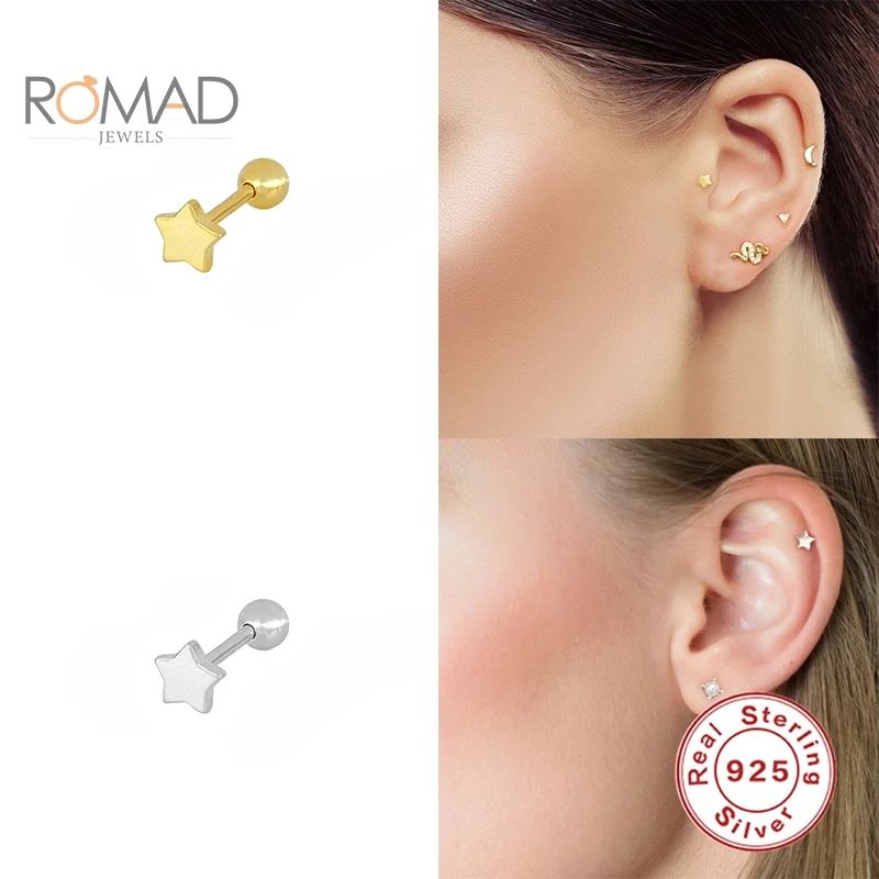 ROMAD 1PCS S925 Sterling Silver Water Drop Diamond Butterfly Star Moon Stud Earrings Petal Piercing Thread Earrings For Women
ROMAD 1PCS S925 Sterling Silver Water Drop Diamond Butterfly Star Moon Stud Earrings Petal Piercing Thread Earrings For Women