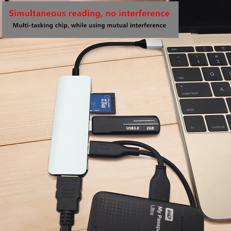 5 в 1 Mosible USB 3 0 для телефона HDMI MacBook Pro Air 2018 4K HD разъем C концентратор и TF SD ридер слот