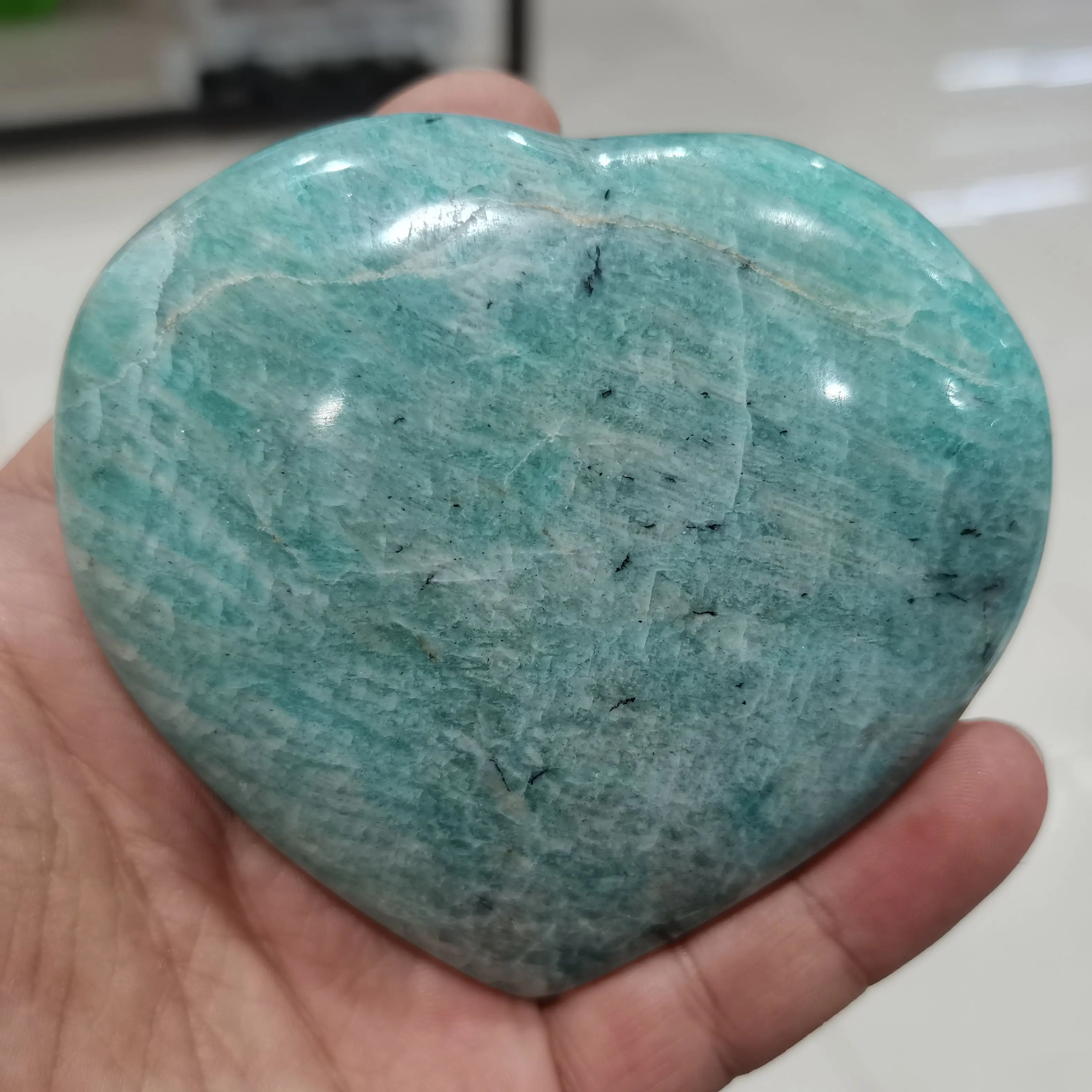 1pcs high quality 100% natural amazonite stone heart reiki healing crystals gemstones as wedding gifts for guests
1pcs high quality 100% natural amazonite stone heart reiki healing crystals gemstones as wedding gifts for guests
