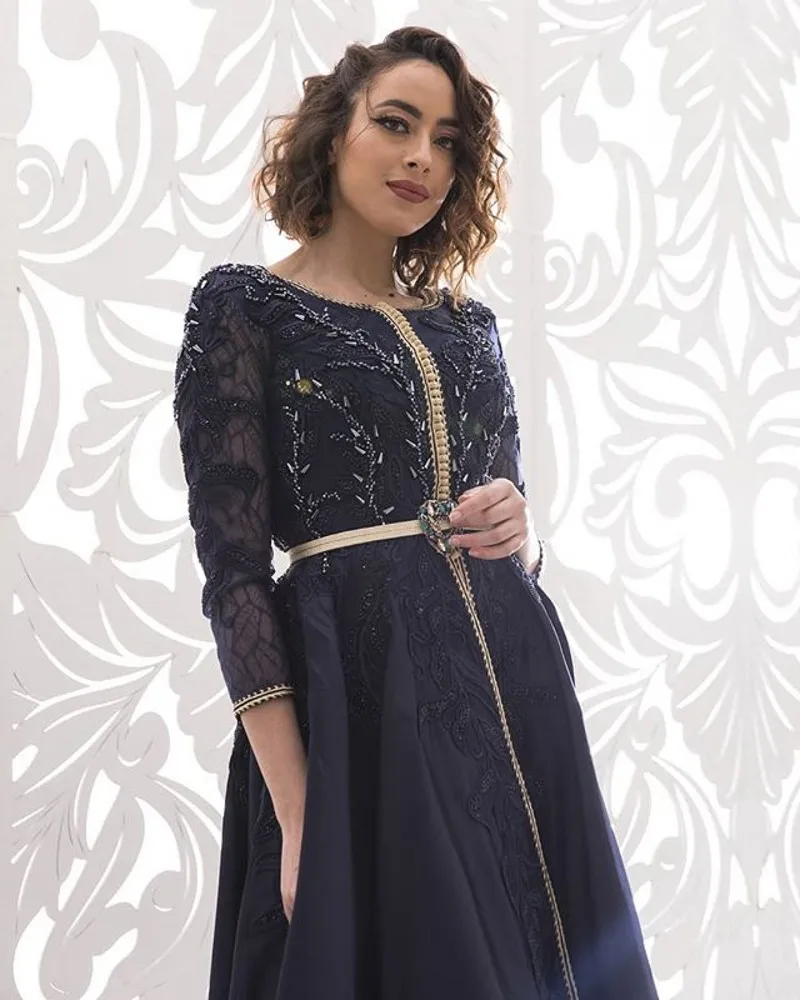 Moroccan Kaftan Evening Dresses Lace Appliques Beaded Long Evening Dress Full Sleeve Arabic Muslim Party-Dress
Moroccan Kaftan Evening Dresses Lace Appliques Beaded Long Evening Dress Full Sleeve Arabic Muslim Party-Dress