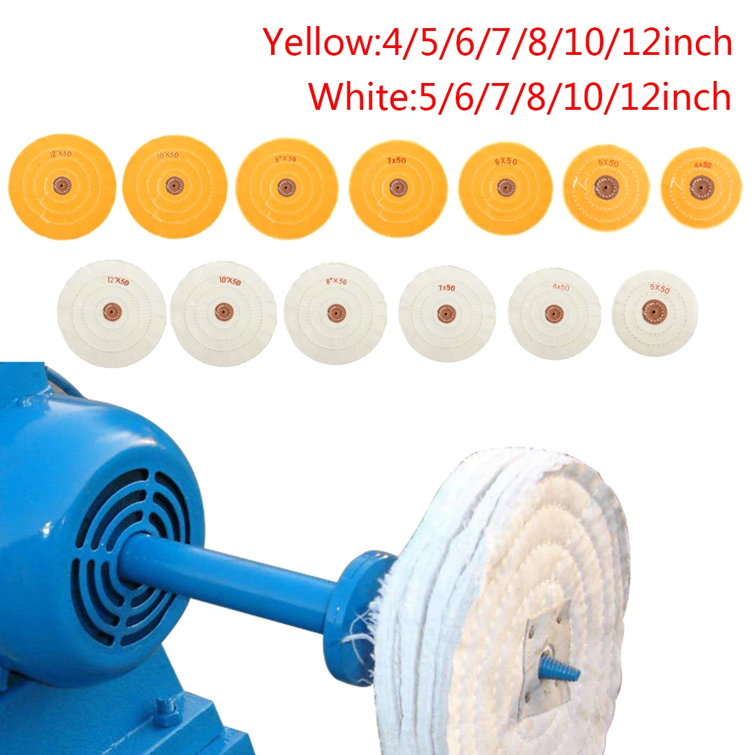 50 Layers Cotton Polishing Wheels 100mm-300mm Cloth Buffing Wheel Wood Metal Polishing Abrasive Tools Grinder For Jewelry
50 Layers Cotton Polishing Wheels 100mm-300mm Cloth Buffing Wheel Wood Metal Polishing Abrasive Tools Grinder For Jewelry