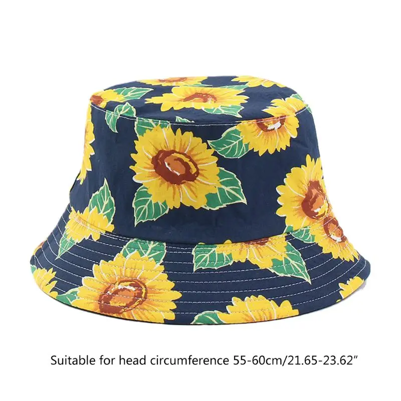 Unisex Casual Summer Reversible Cotton Bucket Hat Bright Sunflower Print Sun Protection Double Side Wear Packable Fisherman Cap
Unisex Casual Summer Reversible Cotton Bucket Hat Bright Sunflower Print Sun Protection Double Side Wear Packable Fisherman Cap