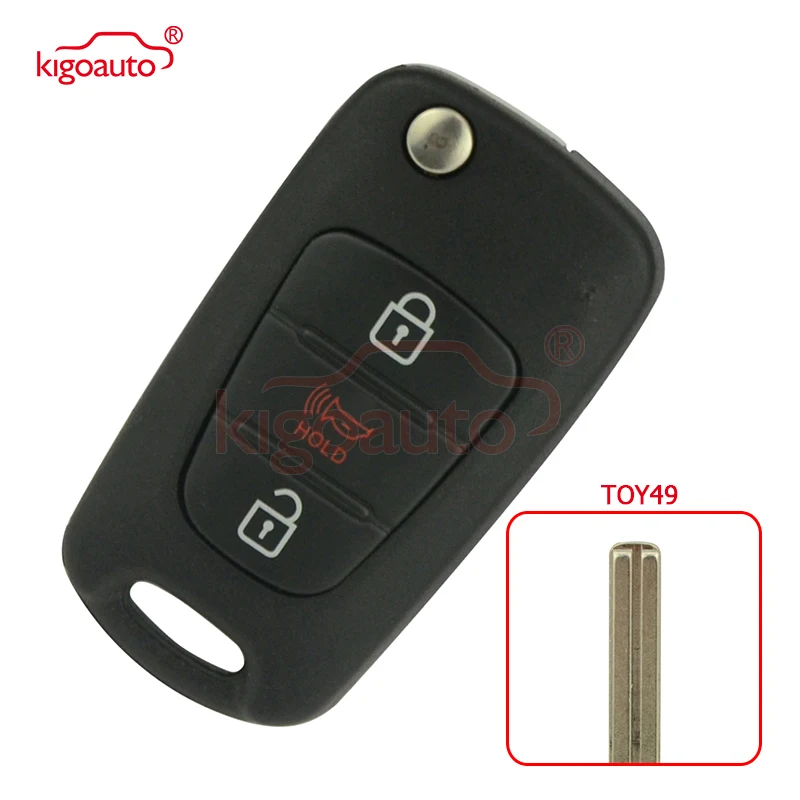 

Kigoauto NYOSEKSAM11ATX Flip remote car key shell case for Kia Hyundai 3 button TOY49