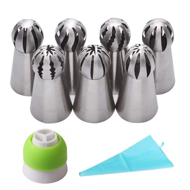 8/9Pcs Spherical Ball Shape Icing Piping Nozzles Set Pastry Cream Tips Stainless Steel Flower Torch Pastry Tube Decoration
8/9Pcs Spherical Ball Shape Icing Piping Nozzles Set Pastry Cream Tips Stainless Steel Flower Torch Pastry Tube Decoration