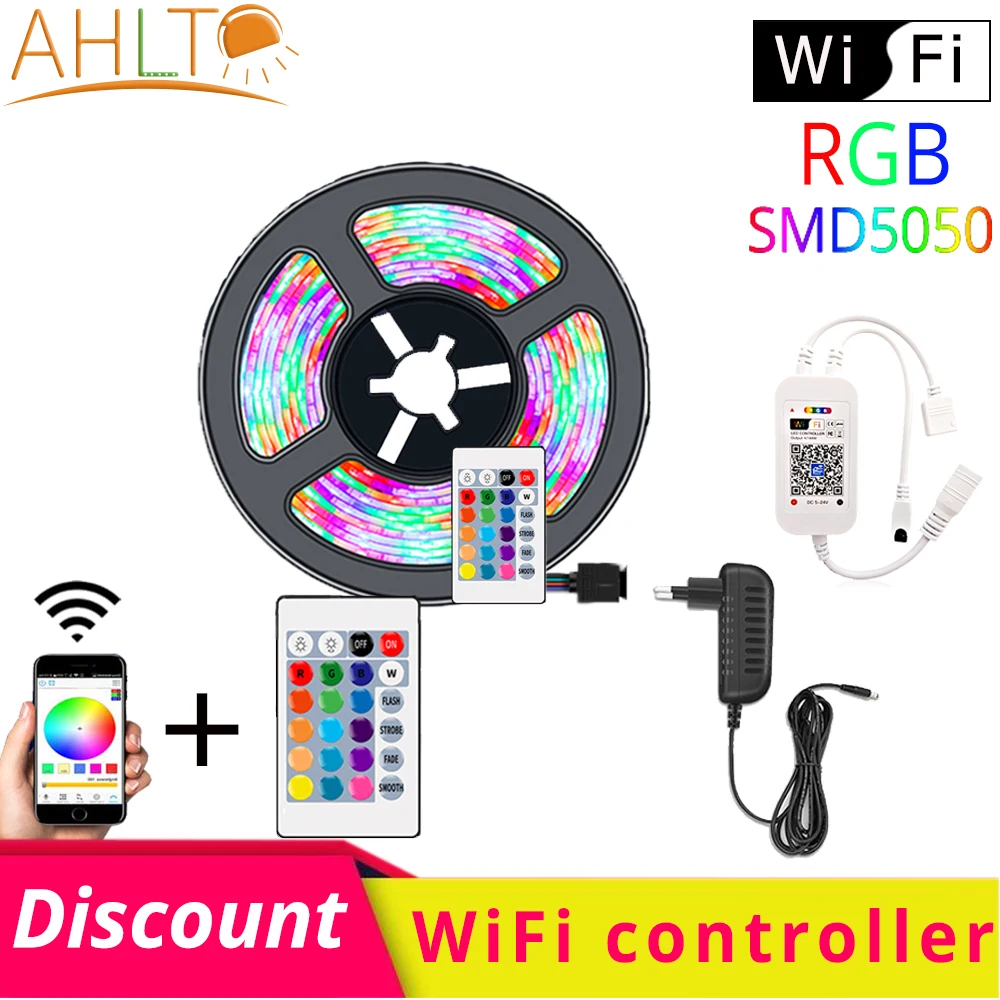 WiFi Светодиодная лента RGB не Водонепроницаемая SMD 5050 Светодиодная лента DC12V адаптер дистанционного управления украшение Tira Chrismas неоновая Авт...
WiFi Светодиодная лента RGB не Водонепроницаемая SMD 5050 Светодиодная лента DC12V адаптер дистанционного управления украшение Tira Chrismas неоновая Авт...