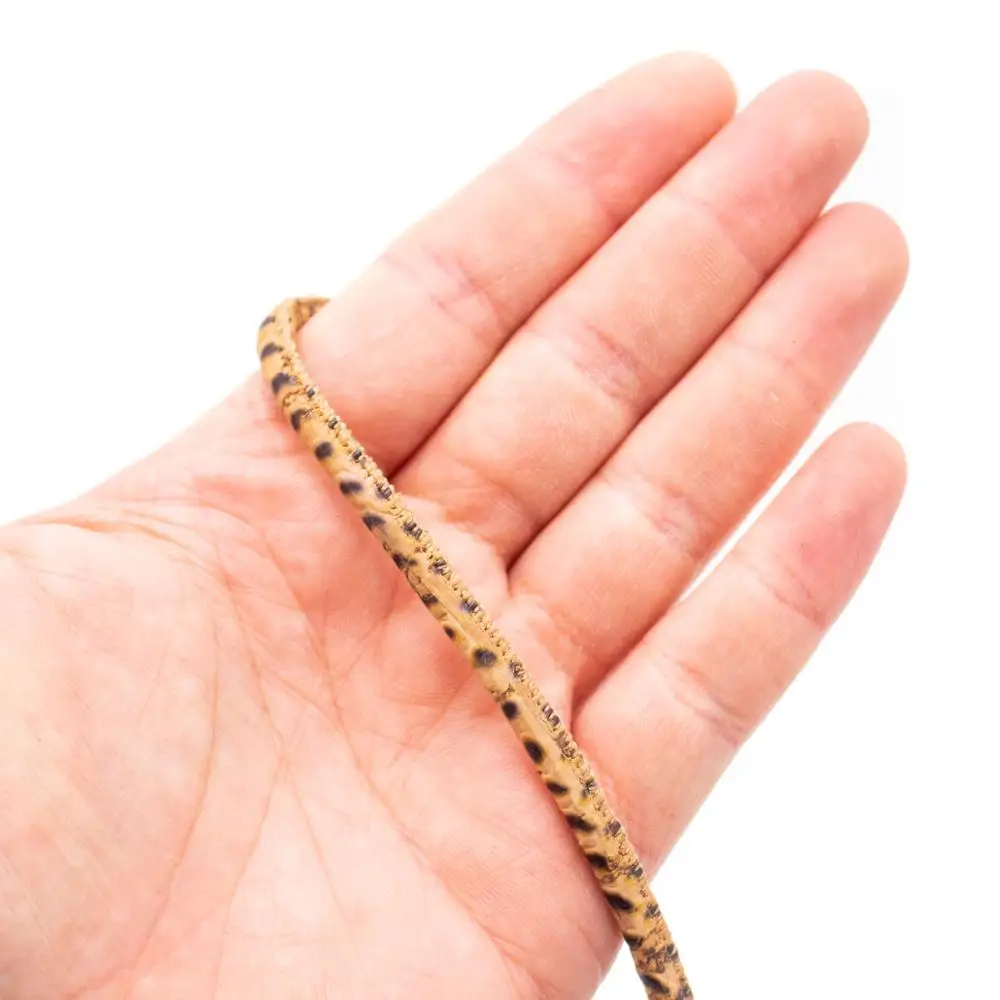10meter Leopard print pattern 5mm round cork cord COR-444