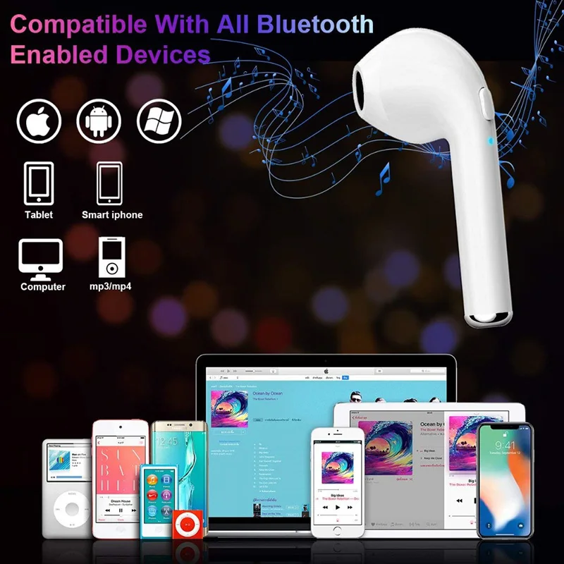 I7 TWS Right Ear Earphones Earbuds Mini Wireless Bluetooth Headset v5.0 Stereo Earphone For IOS Android Phone | Электроника