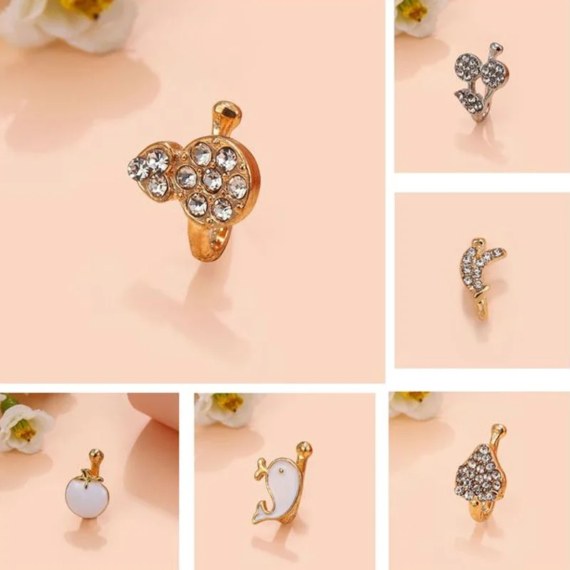1Pcs Flower Butterfly Fake Nose Ring Crystal Non Piercing Ear Cuff Cartilage Earring Clip On Fake Lip Piercing Jewelry Nose Hoop 
1Pcs Flower Butterfly Fake Nose Ring Crystal Non Piercing Ear Cuff Cartilage Earring Clip On Fake Lip Piercing Jewelry Nose Hoop