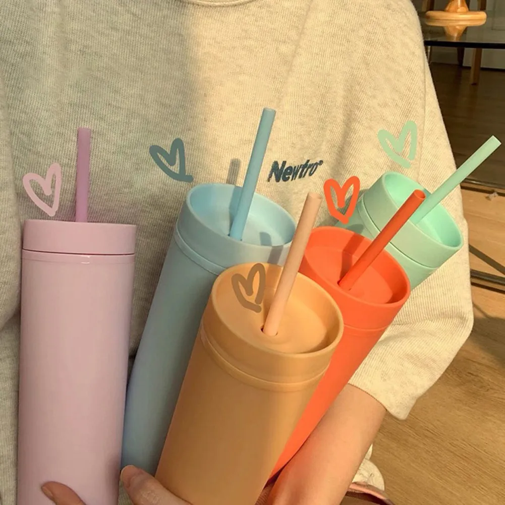 6 Colors 450ML Macaron Double Plastic Straw Cup Frosted 16OZ Straight Straw Cup Candy Color Travel Mug With Straw Drinkware
6 Colors 450ML Macaron Double Plastic Straw Cup Frosted 16OZ Straight Straw Cup Candy Color Travel Mug With Straw Drinkware
