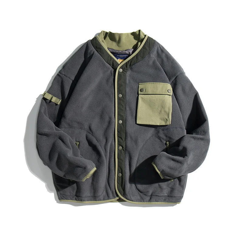 Korean Streetwear Men Soft Polar Fleece Jacket Single Breasted Harajuku Outdoor Recreation Coat With Pockets
Korean Streetwear Men Soft Polar Fleece Jacket Single Breasted Harajuku Outdoor Recreation Coat With Pockets