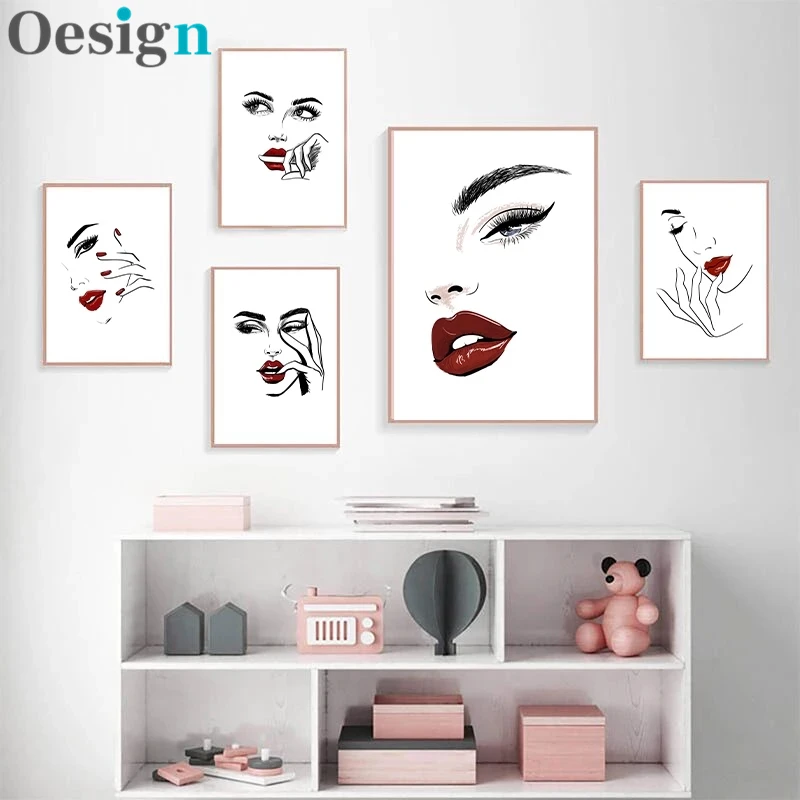 Nordic Fashion MakeUp Poster Prints Moderm Sexy Beauty Woman Quotes Wall Art Eyelash Red Lips Picture Bedroom Home Decoration
Nordic Fashion MakeUp Poster Prints Moderm Sexy Beauty Woman Quotes Wall Art Eyelash Red Lips Picture Bedroom Home Decoration