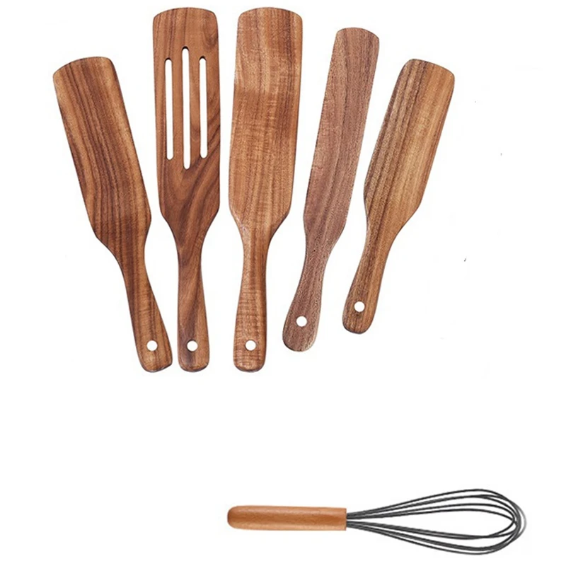 Wooden Spurtles Set,6 Pcs Teak Cooking Utensils,Non Stick Wood Cookware with Hanging Hole,for Stirring, Mixing, Serving
Wooden Spurtles Set,6 Pcs Teak Cooking Utensils,Non Stick Wood Cookware with Hanging Hole,for Stirring, Mixing, Serving