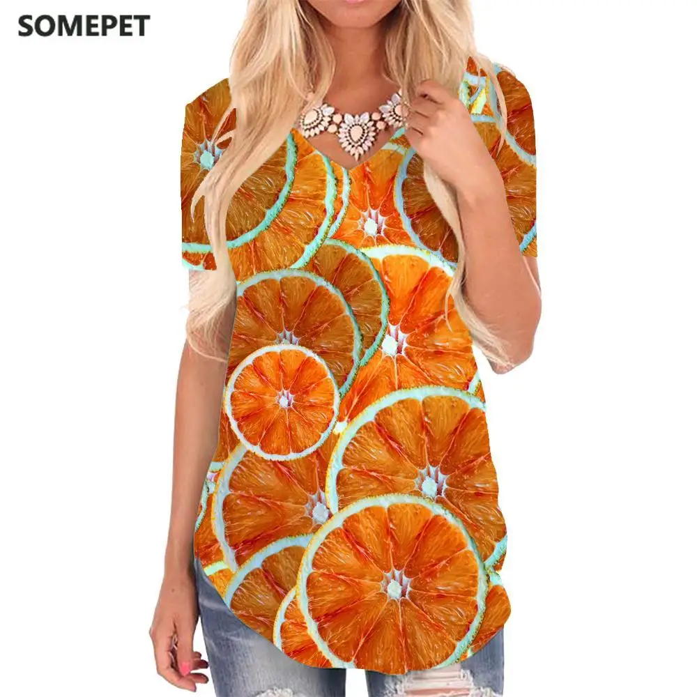 SOMEPET Orangeo T Shirt Women Food Tshirts Printed Pattern Funny T shirts Harajuku V-neck Tshirt Womens Clothing Punk Rock Cool
SOMEPET Orangeo T Shirt Women Food Tshirts Printed Pattern Funny T shirts Harajuku V-neck Tshirt Womens Clothing Punk Rock Cool
